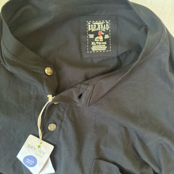 RedHead NEW Spill Resistant Henley Pocket Short Sleeve Shirt Oversize Buttons XL - Picture 6 of 14